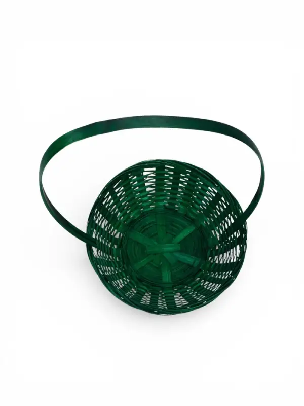 Корзина плетеная 20 х 20 х _ см, ручка h=21 см зеленая (К1862905)