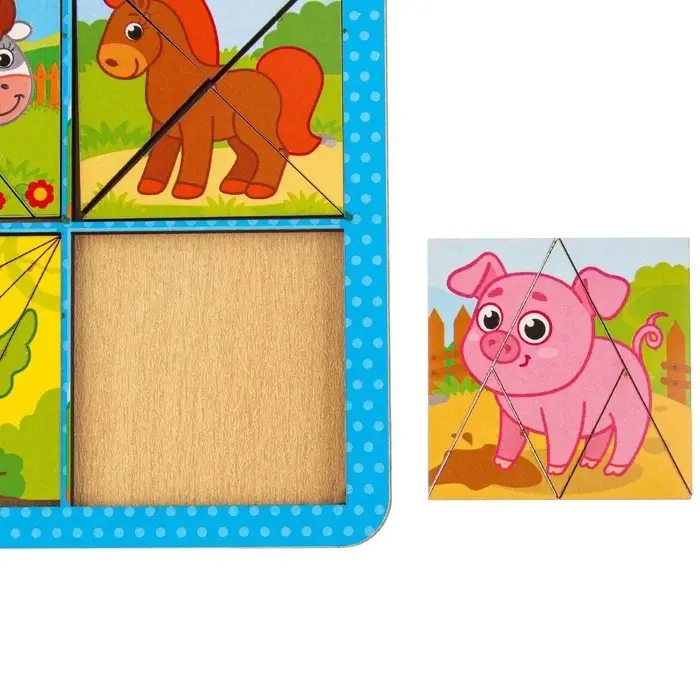 Головоломка геометрическая деревянная Лесная мастерская &laquo;Животные&raquo;, двусторонние