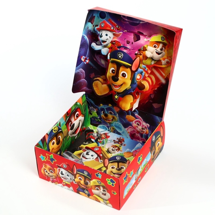 Подарочная коробка складная с 3Д, Щенячий патруль, 15х15х7 см Подарочная коробка складная с 3Д, Щенячий патруль, 15х15х7 см