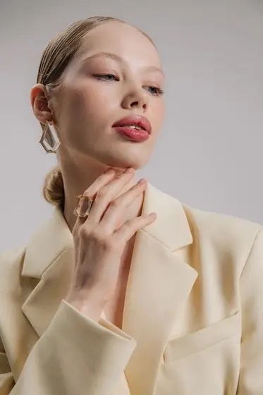 Серьги акрил &laquo;Кристалл&raquo;, прозрачные в золоте