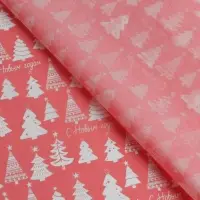 Упаковочная бумага на Новый год тишью &laquo;Розовый лес&raquo;, 50 х 66 см