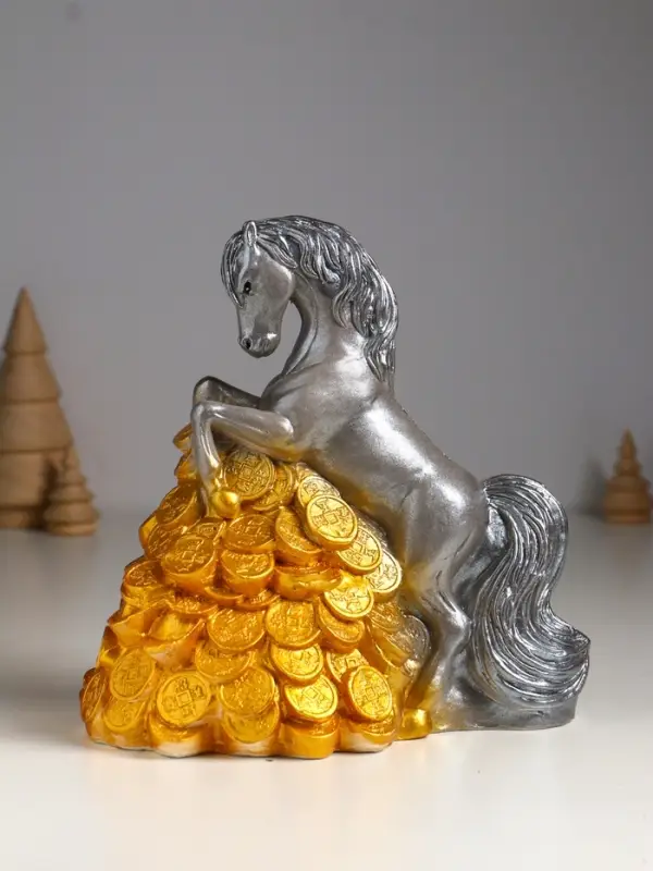 Копилка "Конь на деньгах" 20х20х13 см, серый