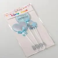 Набор топперов для торта &laquo;С днём рождения&raquo;, 4 шт, 26&times;11,5 см, цвет голубой