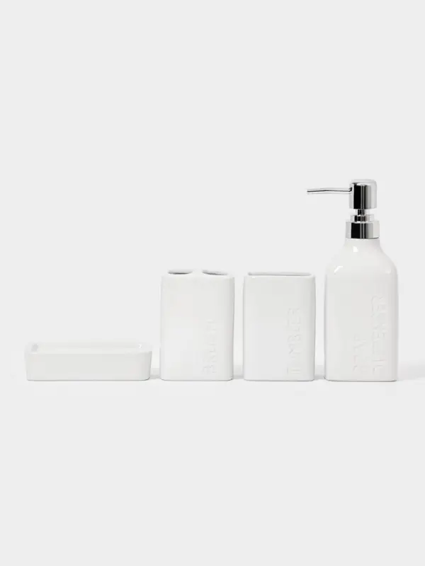 Набор для ванной Набор для ванной "Кристаль", 4 предмета (дозатор для мыла, 2 стакана, мыльница)
