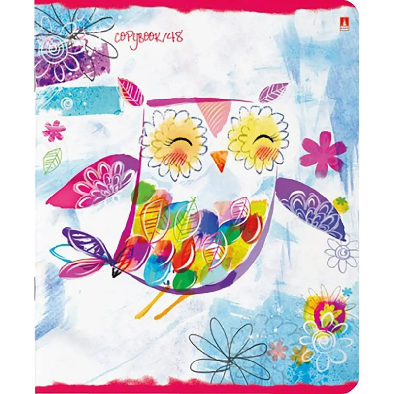 Тетрадь общая А5 ,48л, клетка,скрепка, РАДУГА, 5 шт в уп,7-48-855/5