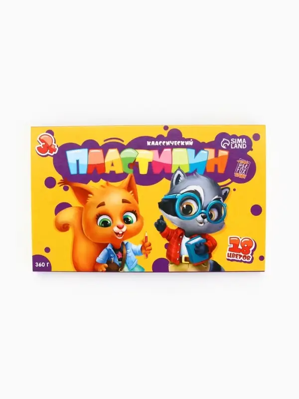 Пластилин 18 цветов, 360 г