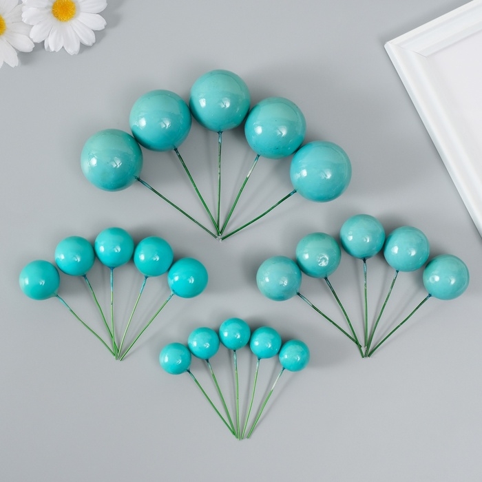 Декор для творчества Декор для творчества "Шарики бирюзовые" d=2; 3; 3,5 и 4 см набор 20 шт