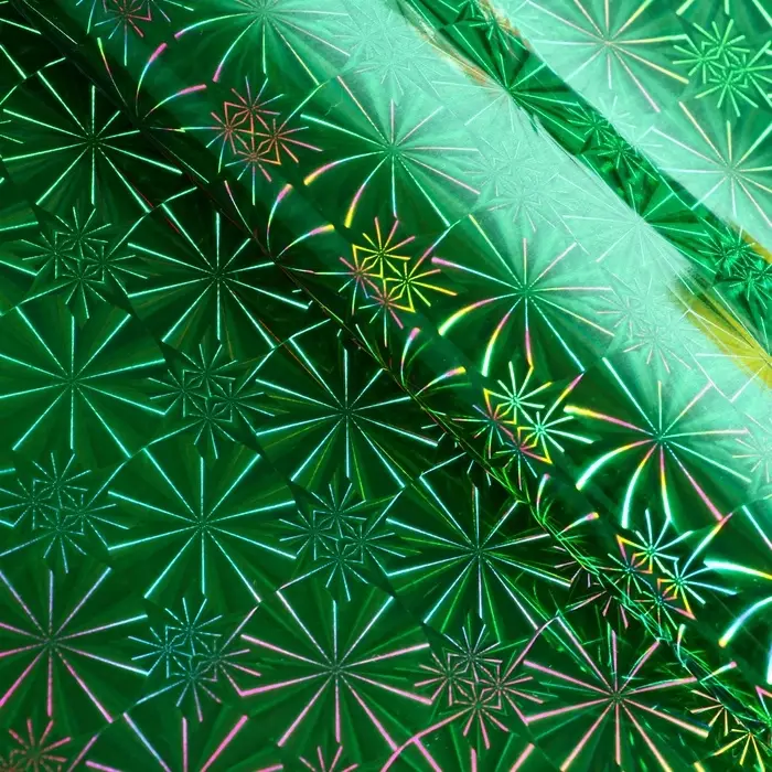 Пленка голография, зелёный, 70×100 см, рисунок МИКС