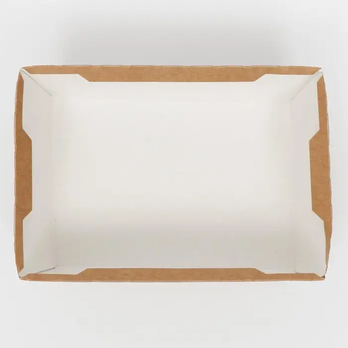 Салатник одноразовый, контейнер с прозрачной крышкой, крафт, 0.4 л, 14.5&times;9.5&times;4, 5 см