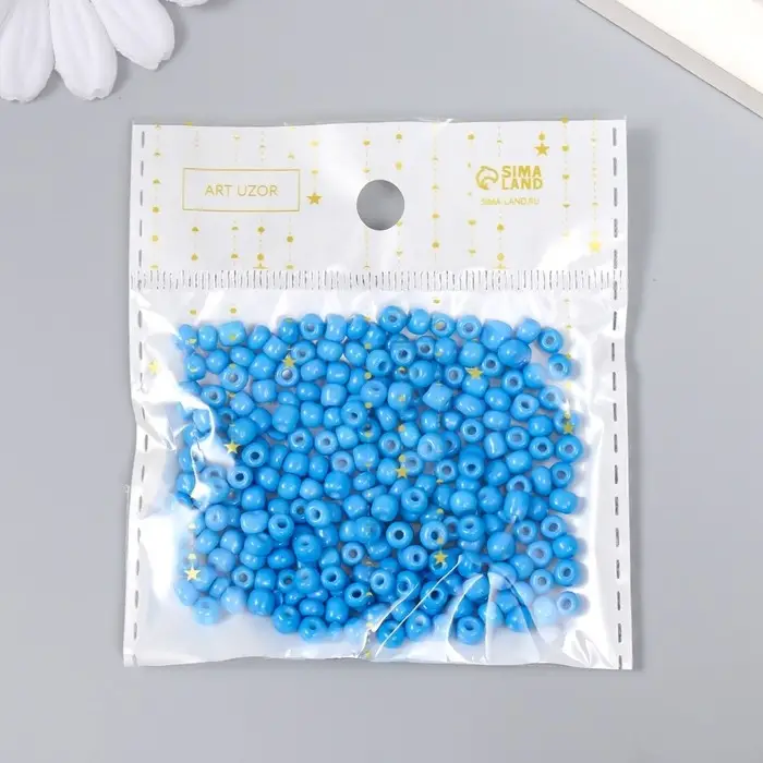 Бисер круглый 6/0  Бисер круглый 6/0 "Северное сияние" (синий) 20 гр