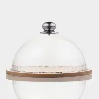 Блюдо с крышкой Доляна &laquo;Эстет&raquo;, d=23.5 см, бамбук, пластик