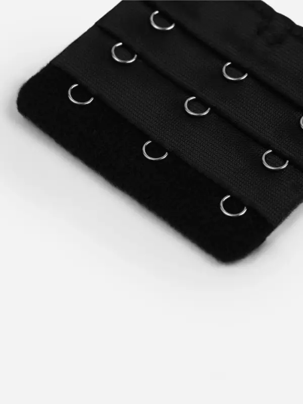 Застёжка-удлинитель для бюстгальтера, 3 ряда 3 крючка, 5×5.5 см, чёрная Застёжка-удлинитель для бюстгальтера, 3 ряда 3 крючка, 5×5.5 см, чёрная