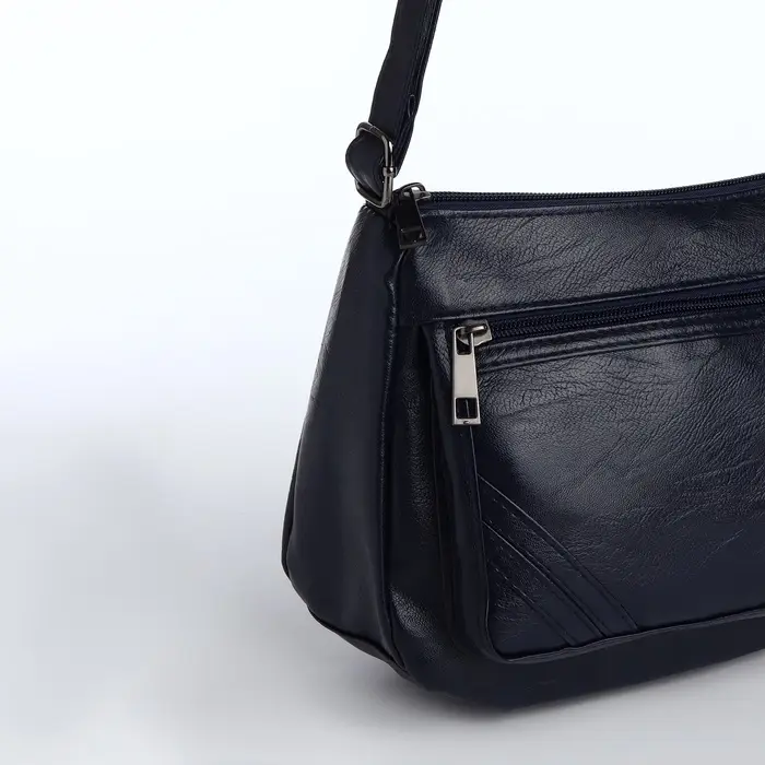 Сумка женская кросс-боди на молнии, 20&times;8.5&times;15 см, однотонная, синяя