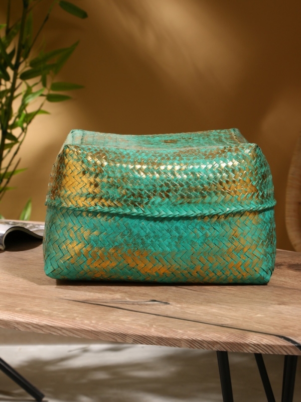 Корзинка плетеная "Голден мини" 30х30х20 см, голубой