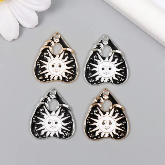 Декор для творчества металл Декор для творчества металл "Солнце символ" эмаль МИКС 2,6х2,3 см