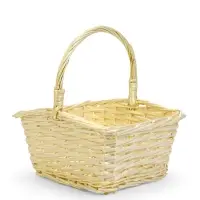 Корзина плетеная ИВА 27х22х14 см ПЛЕТ ручка h=13 см белая