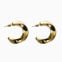 Серьги-кольца "Перекрученые", d=3см, цвет золото