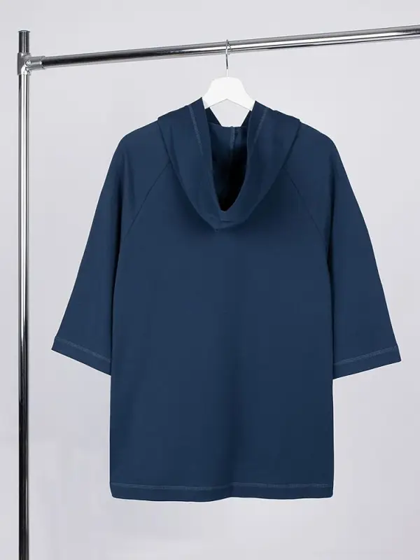 Футболка оверсайз унисекс с капюшоном Neofit, темно-синяя, размер XS/S Футболка оверсайз унисекс с капюшоном Neofit, темно-синяя, размер XS/S