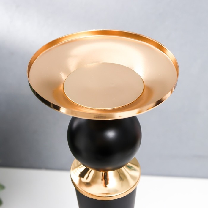 Подсвечник металл на 1 свечу Подсвечник металл на 1 свечу "Давид" чёрный с золотом 33,3х11,5х11,5 см