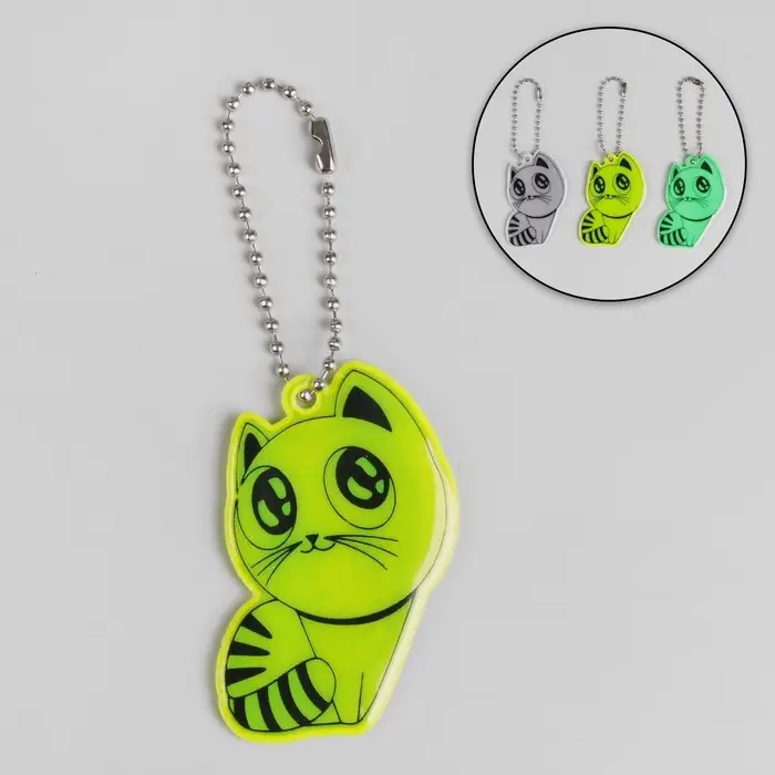 Светоотражающий элемент «Кошка», 5×3.5 см, МИКС Светоотражающий элемент «Кошка», 5×3.5 см, МИКС