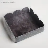 Коробка для печенья, кондитерская упаковка с пластиковой крышкой, For you, 10.5&times;10.5&times;3 см