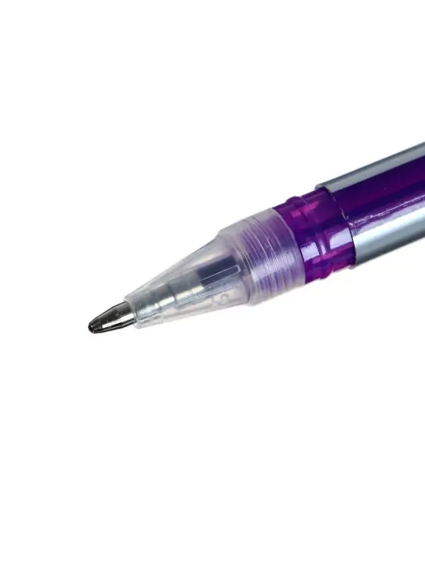 Набор гелевых ручек 6 цветов, корпус серебро в полоску, в блистере на кнопке