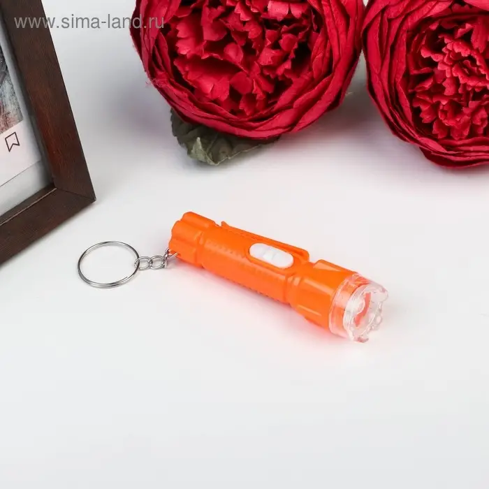 Фонарик брелок для ключей на кольце «Вспышка», с держателем, 7.3×2×2 см, МИКС Фонарик брелок для ключей на кольце «Вспышка», с держателем, 7.3×2×2 см, МИКС