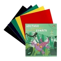 Бумага цветная бархатная &laquo;Веселая ящерица&raquo;, 10 листов, 10 цветов, 240 г/м&sup2;, самоклеющиеся, в папке