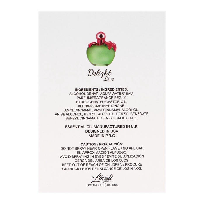 Туалетная вода женская DELIGHT LOVE (по мотивам Nina Ricci Love by Nina), 100 мл Туалетная вода женская DELIGHT LOVE (по мотивам Nina Ricci Love by Nina), 100 мл