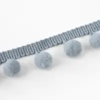 Тесьма декоративная с помпонами, 25&plusmn;5 мм, 8&plusmn;0.5 м, серая