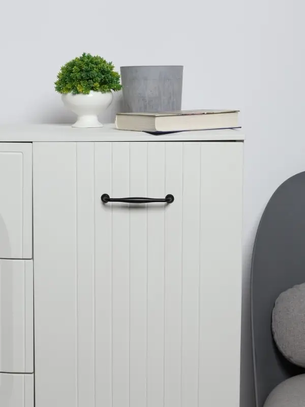 Ручка-скоба мебельная WAVE PC173BL, м/о 128 мм, цвет чёрный