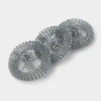 Губки для посуды Доляна, 3 шт., металлическая, 9&times;9&times;2 см