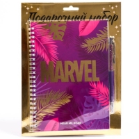 Подарочный набор: ежедневник А5 "Marvel", на гребне, 60 листов и ручка, Мстители