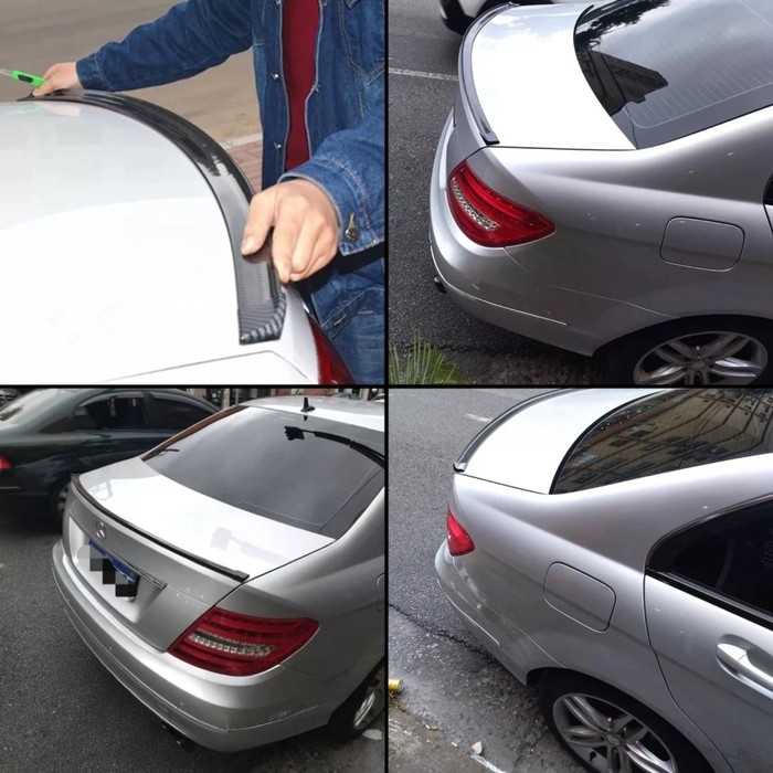 Спойлер для автомобиля, 4,5×150 см, универсальный, под карбон, черный Спойлер для автомобиля, 4,5×150 см, универсальный, под карбон, черный