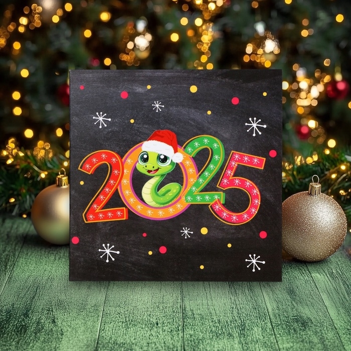 Новый год. Шоколадная открытка  Новый год. Шоколадная открытка "Змея. Символ года", 4 х 5 г