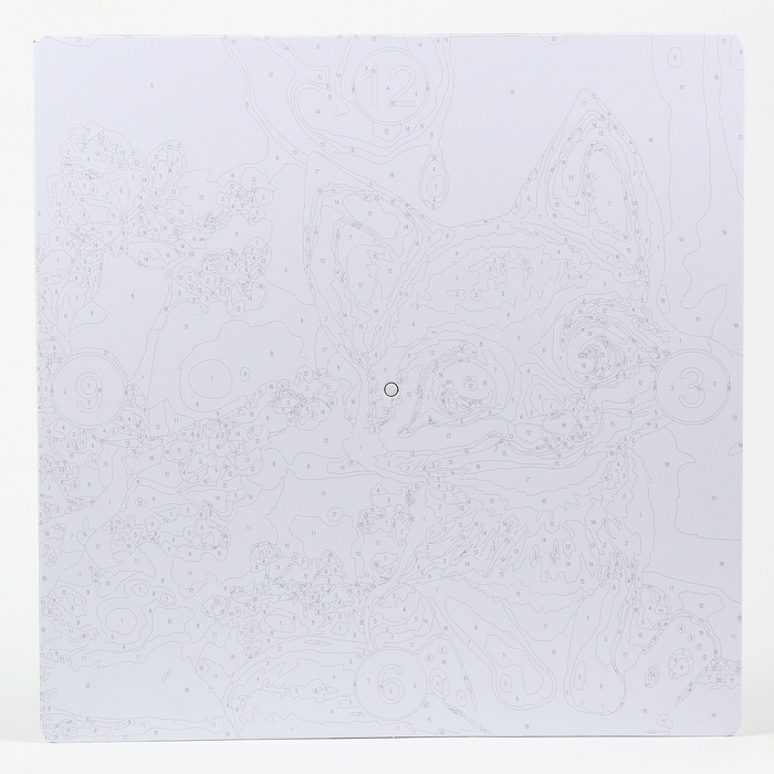 Роспись часов по номерам «Лисичка в лесу», 30 х 30 см