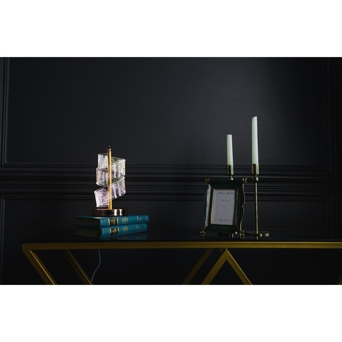 Настольная лампа Настольная лампа "Спираль" LED 5Вт золото 11х11х25 см RISALUX