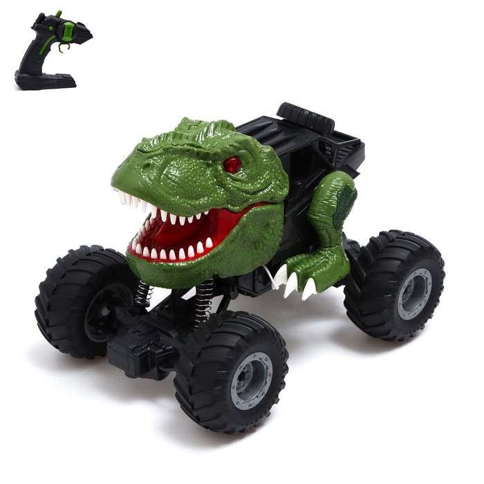 Джип радиоуправляемый DINO, свет и звук, дым, работает от аккумулятора, цвет зелёный Джип радиоуправляемый DINO, свет и звук, дым, работает от аккумулятора, цвет зелёный