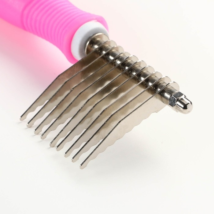 Колтунорез боковой  Колтунорез боковой "Комфорт" 9 лезвий, нескользящая резиновая ручка, розовый