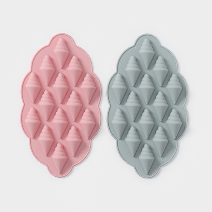 Форма для конфет и шоколада Доляна «Ракушки», силикон, 23×12×1,5 см, 14 ячеек, цвет МИКС Форма для конфет и шоколада Доляна «Ракушки», силикон, 23×12×1,5 см, 14 ячеек, цвет МИКС