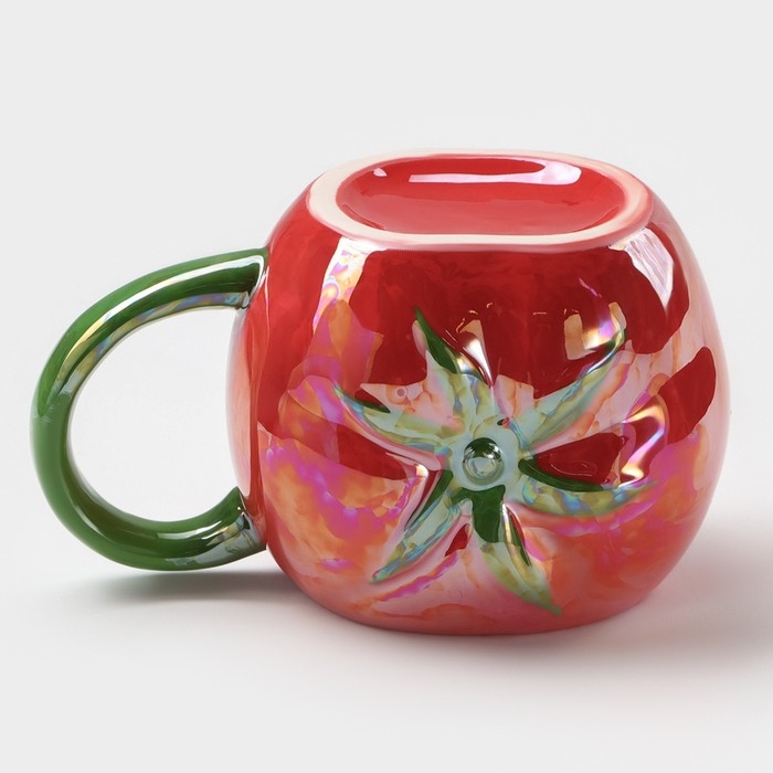 Кружка керамическая &laquo;Помидор&raquo;, 400 мл, цвет красный