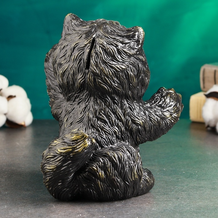 Копилка Копилка "Радостный кот" черный, золото, 20см