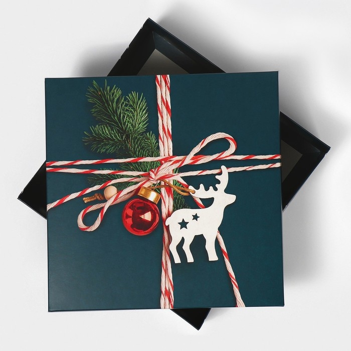 Коробка новогодняя складная «Новогодняя посылка», 26 х 26 х 8 см, Новый год Коробка новогодняя складная «Новогодняя посылка», 26 х 26 х 8 см, Новый год