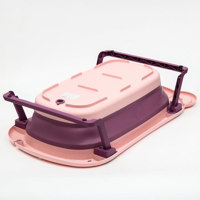 Ванночка детская складная со сливом, «Мишка», 83 см., цвет розовый Ванночка детская складная со сливом, «Мишка», 83 см., цвет розовый