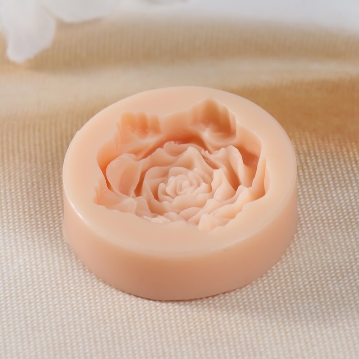 Молд силикон Молд силикон "Роза с листьями" 3,5х3,5х0,9 см