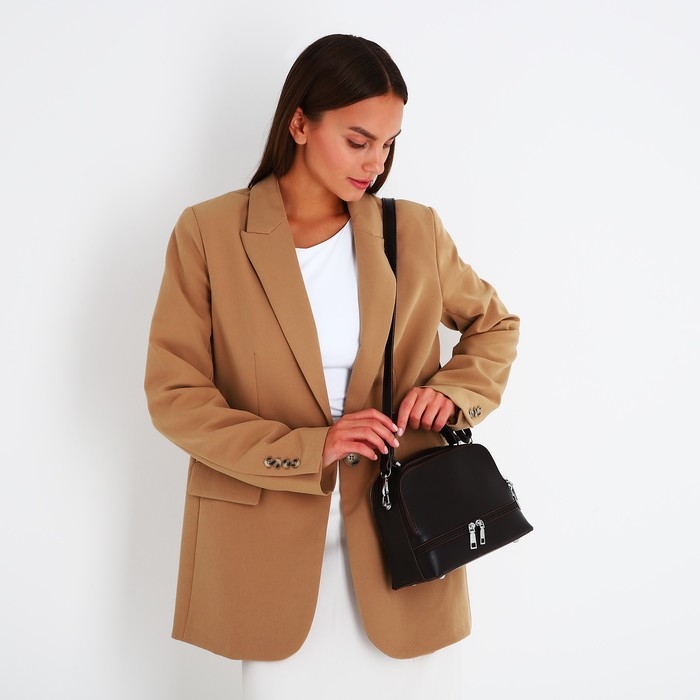 Сумка кросс-боди на молнии, цвет тёмно-коричневый Сумка кросс-боди на молнии, цвет тёмно-коричневый