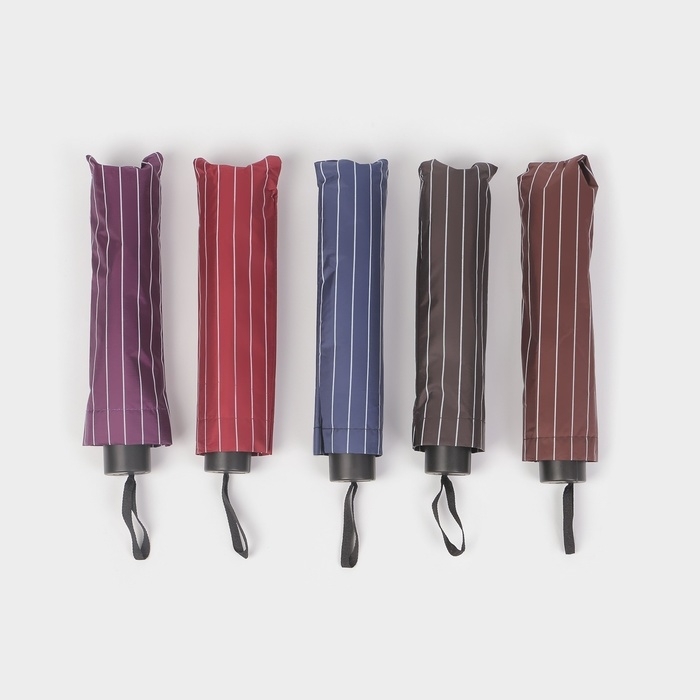 Зонт механический &laquo;Полоса&raquo;, эпонж, 4 сложения, 10 спиц, R = 53/60 см, D = 120 см, цвет МИКС