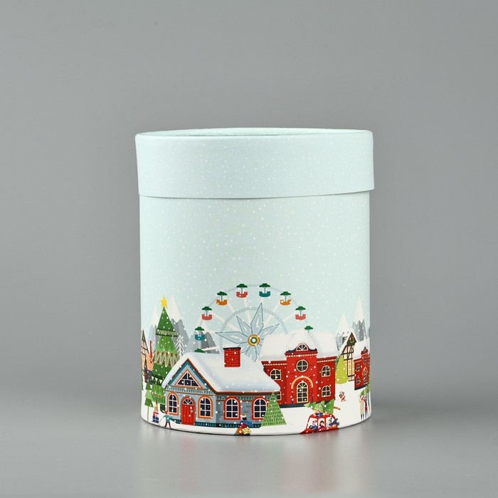 Коробка подарочная круглая «С Новым годом!», 12 х 16 см, Новый год Коробка подарочная круглая «С Новым годом!», 12 х 16 см, Новый год