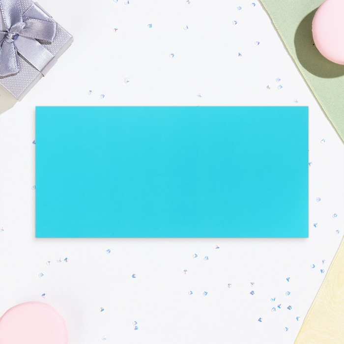 Конверт для денег  Конверт для денег "С Днём Рождения!" тиффани, софт-тач, тиснение, 19 х 9 см