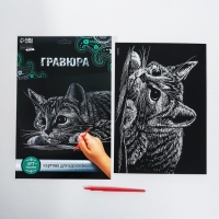 Гравюра «Котёнок» с металлическим эффектом «серебро» А4 Гравюра «Котёнок» с металлическим эффектом «серебро» А4